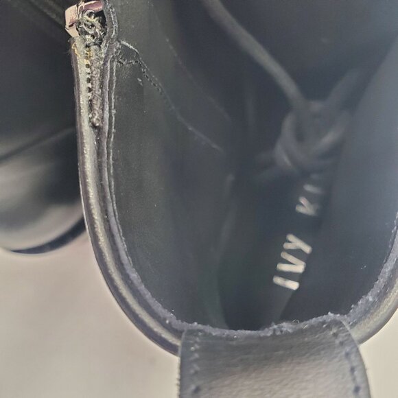 Italy Ivy Kirzhner Women's size 8 US Black Leather Silver Studded Ankle Boots 38 - Picture 12 of 13